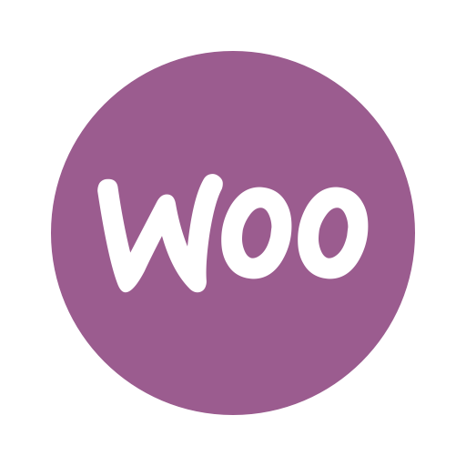 WooCommerce logo in a circular purple background, representing e-commerce solutions for enhancing digital storefronts and online business functionality.