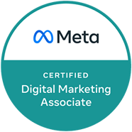 Meta Certified Digital Marketing Associate badge representing SharpShell Digital's commitment to excellence in digital marketing and business automation.