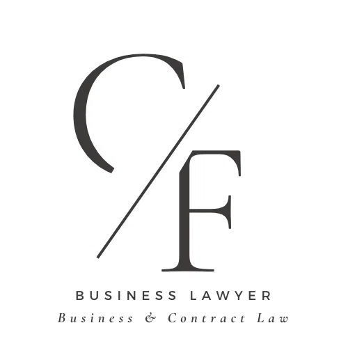 SharpShell Digital logo featuring stylized initials "C/F" with the text "BUSINESS LAWYER" and "Business & Contract Law," representing a professional web design and development agency focused on enhancing digital presence.