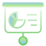 Digital marketing presentation slide featuring a pie chart and performance metrics, symbolizing data-driven strategies and growth potential for businesses.