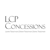 LCP Concessions logo featuring the slogan "Learn Together | Grow Together | Serve Together," representing collaboration and community in a professional context.