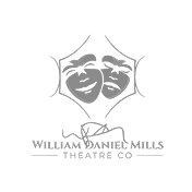 William Daniel Mills Theatre Company logo featuring two theatrical masks symbolizing drama and performance, emphasizing creativity and artistic expression.