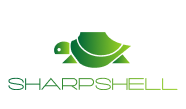 SharpShell Solutions logo featuring a green turtle and the brand name "SHARPSHELL," representing a business focused on digital marketing and growth for small businesses.